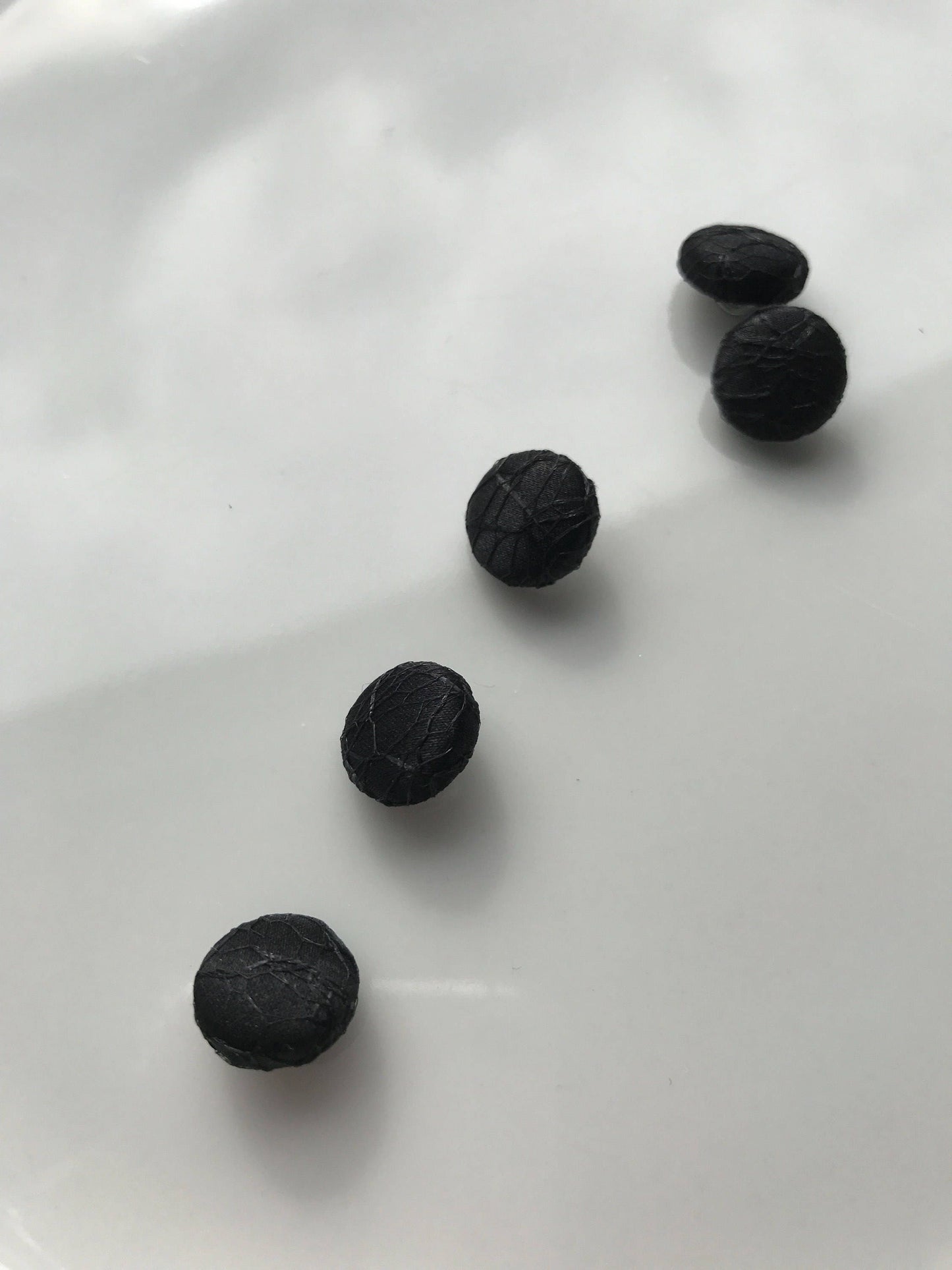Lace Covered Black Wedding Dress Buttons Silk Satin Bridal Buttons Silk Charmeuse