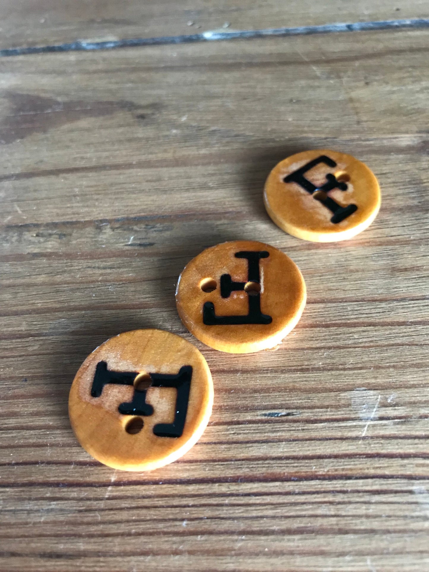 Wooden Letter F Buttons Upper Case Alphabet Capital