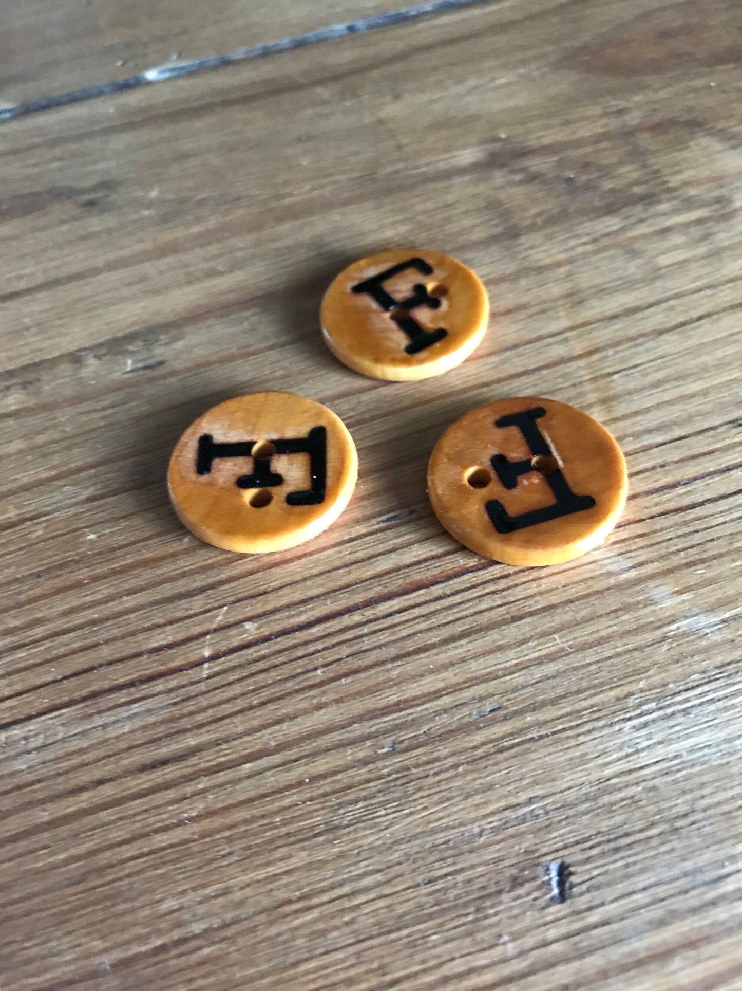 Wooden Letter F Buttons Upper Case Alphabet Capital