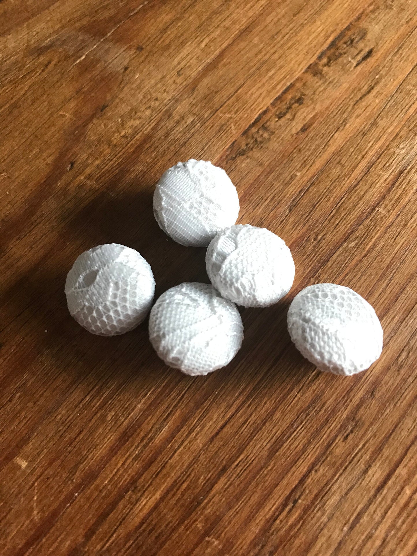 Lace Covered Ivory Silk Satin Buttons Silk Charmeuse Buttons 24L 15mm 5/8"