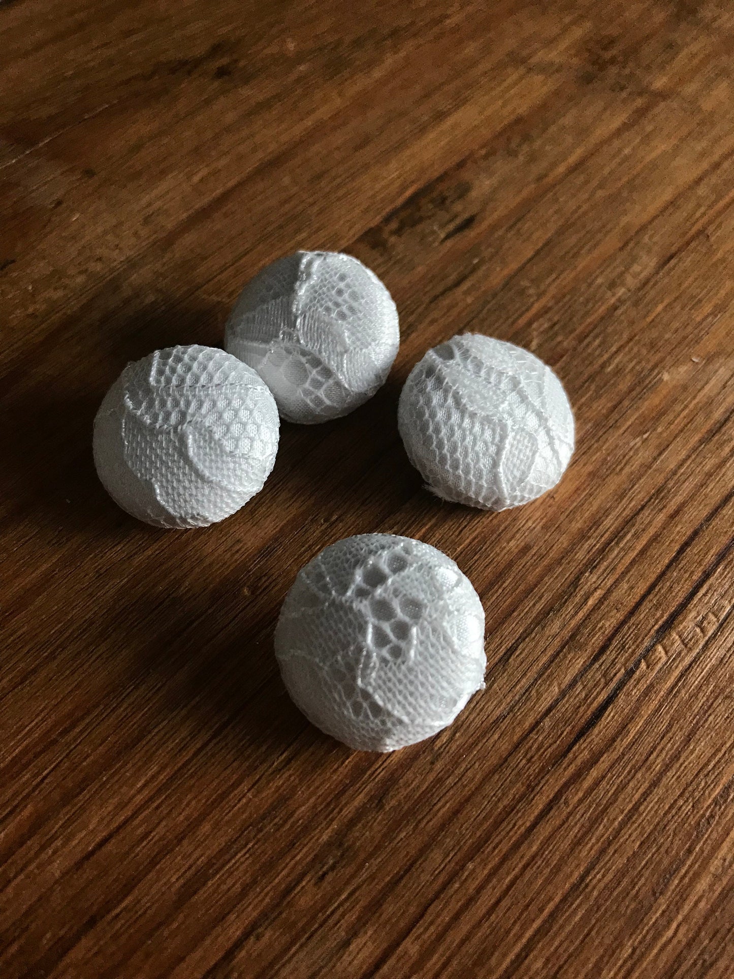 Lace Covered Ivory Silk Satin Tuxedo Buttons Silk Charmeuse sz30 18mm 3/4” Suit Buttons
