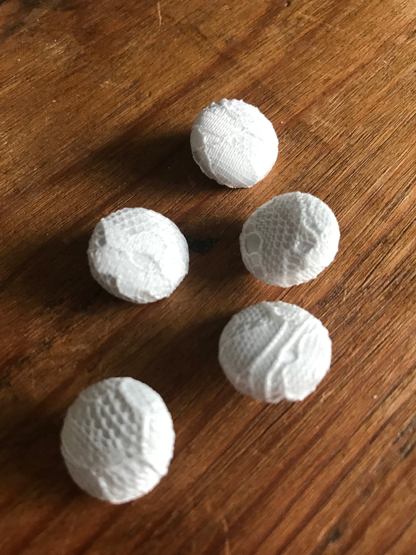 Lace Covered Ivory Silk Satin Buttons Silk Charmeuse Buttons 24L 15mm 5/8"