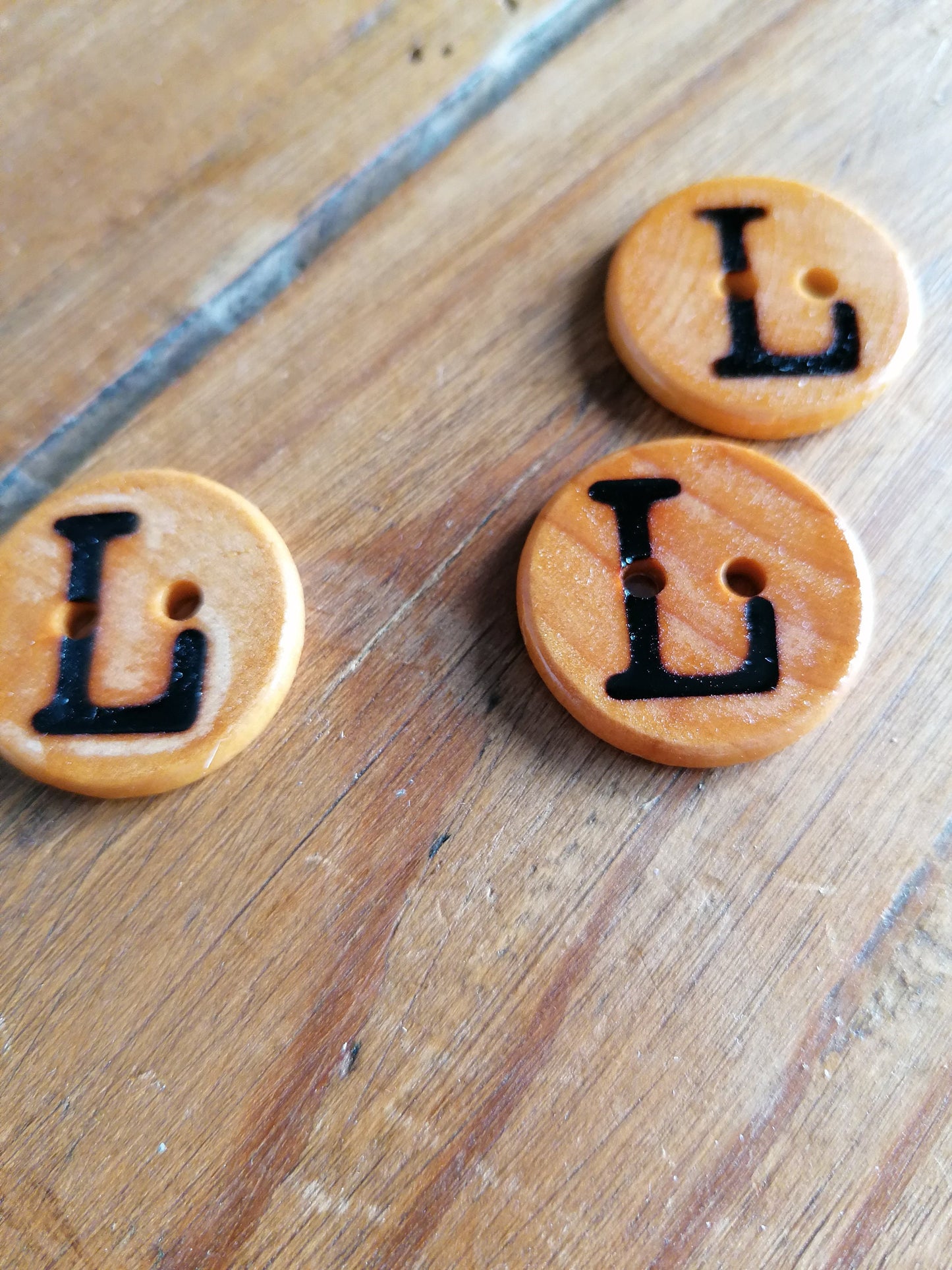 Wooden Letter L Buttons Upper Case Alphabet Capital