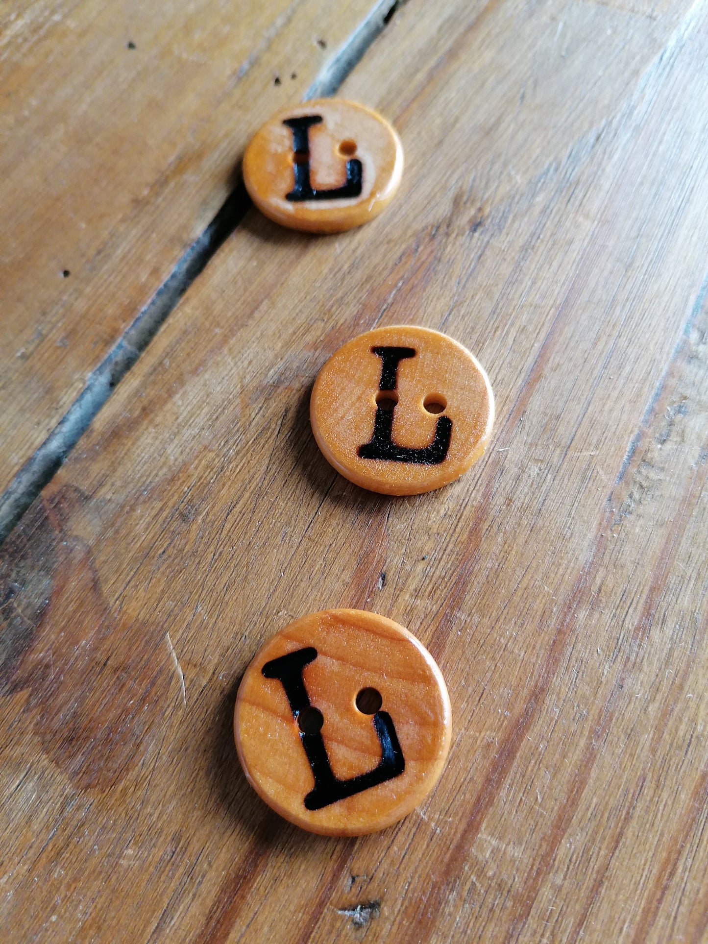 Wooden Letter L Buttons Upper Case Alphabet Capital