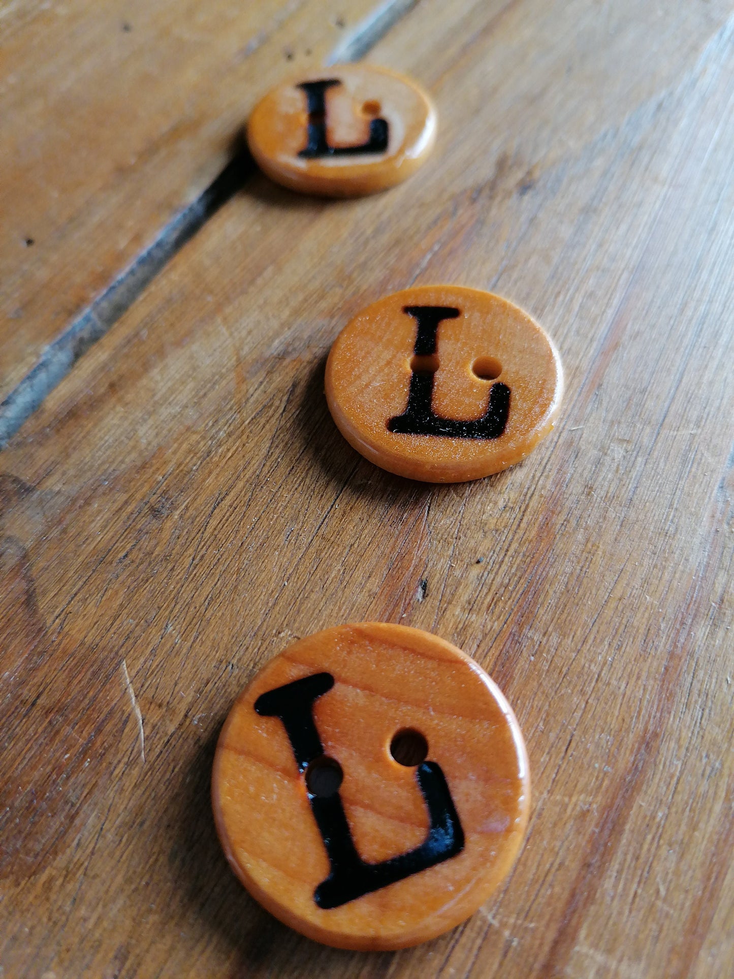Wooden Letter L Buttons Upper Case Alphabet Capital