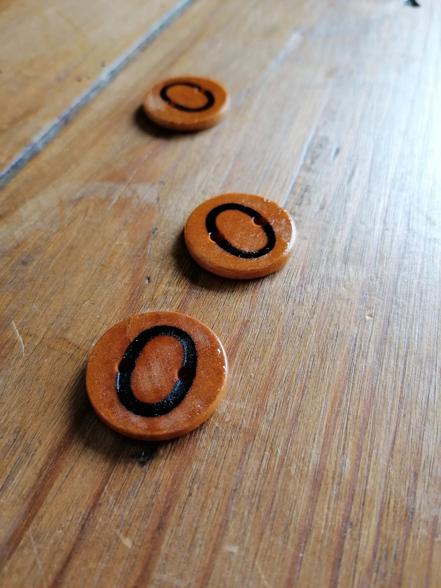 Wooden Letter O Buttons Upper Case Alphabet Capital