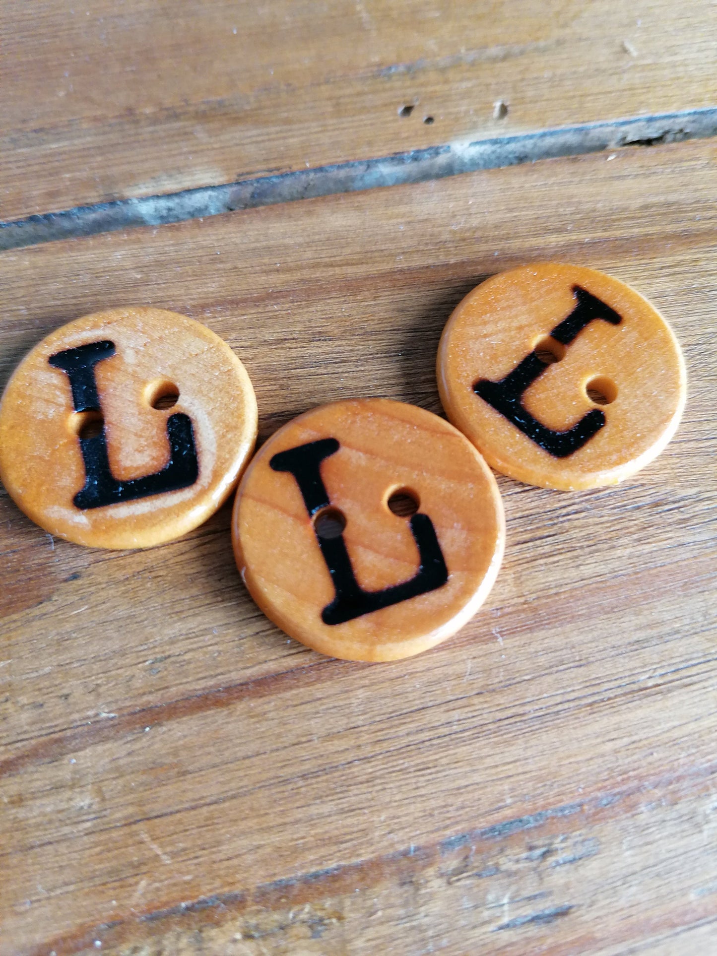 Wooden Letter L Buttons Upper Case Alphabet Capital