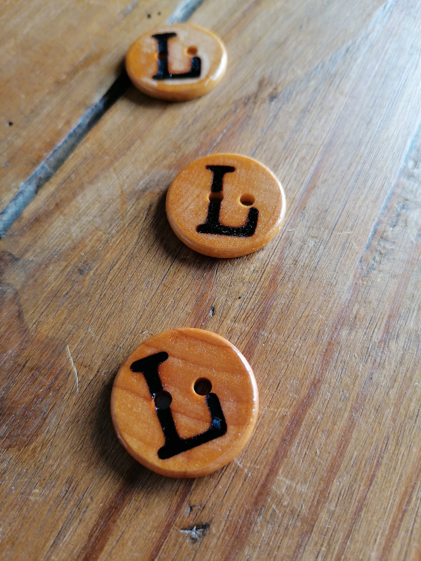 Wooden Letter L Buttons Upper Case Alphabet Capital