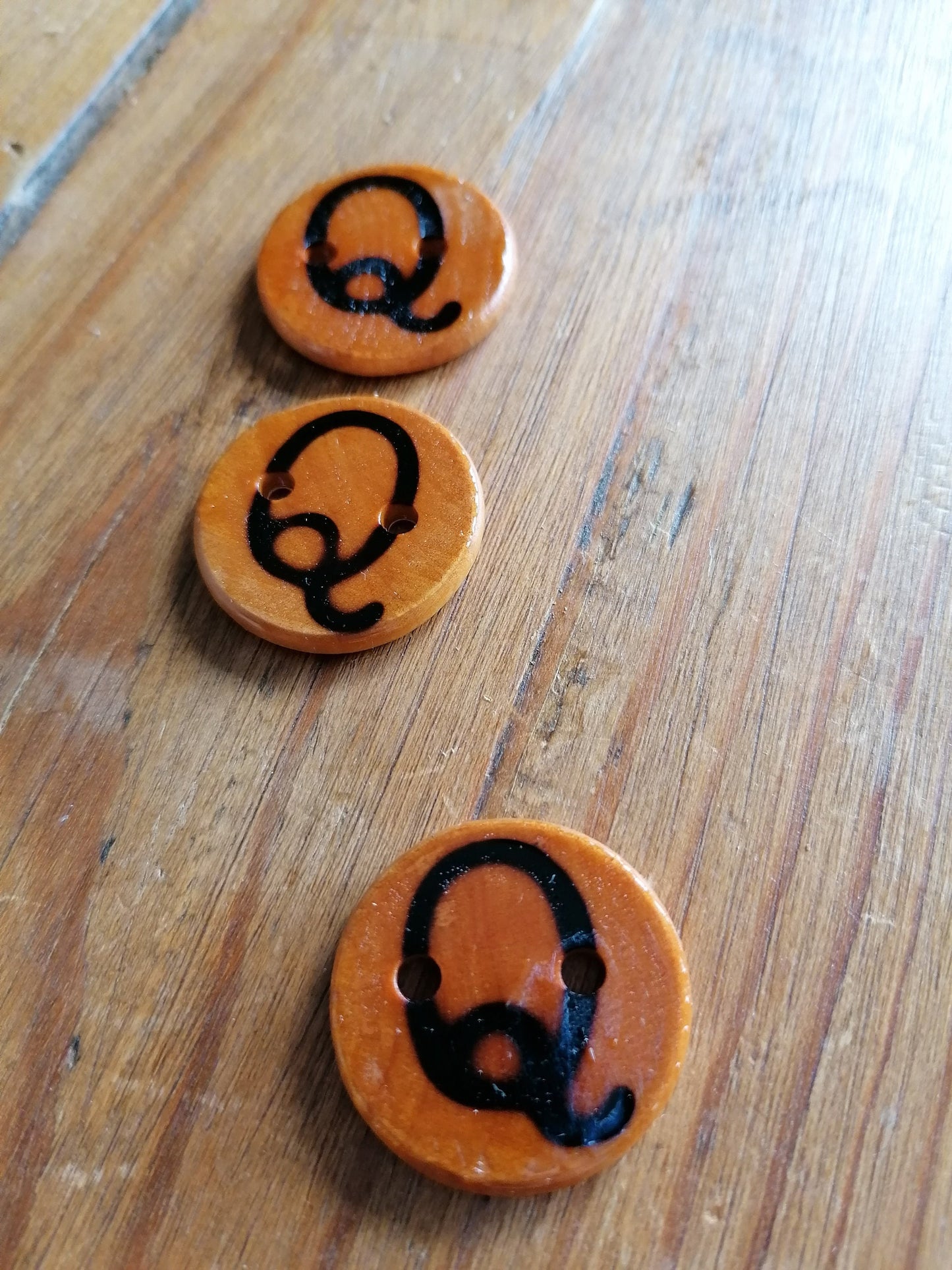 Wooden Letter Q Buttons Upper Case Alphabet Capital