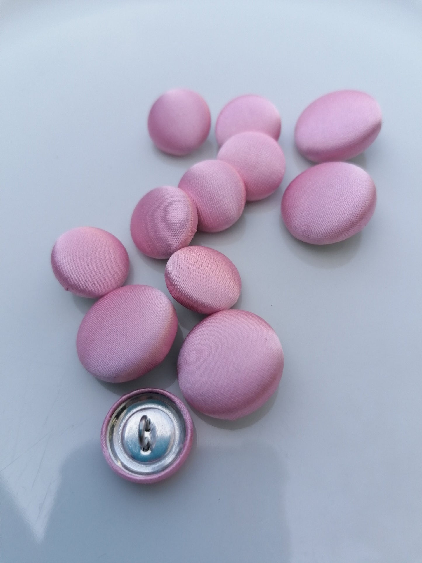 Baby Pink Silk Satin Tuxedo Buttons Silk Charmeuse Mens Suit Jacket and Sleeve Buttons Set