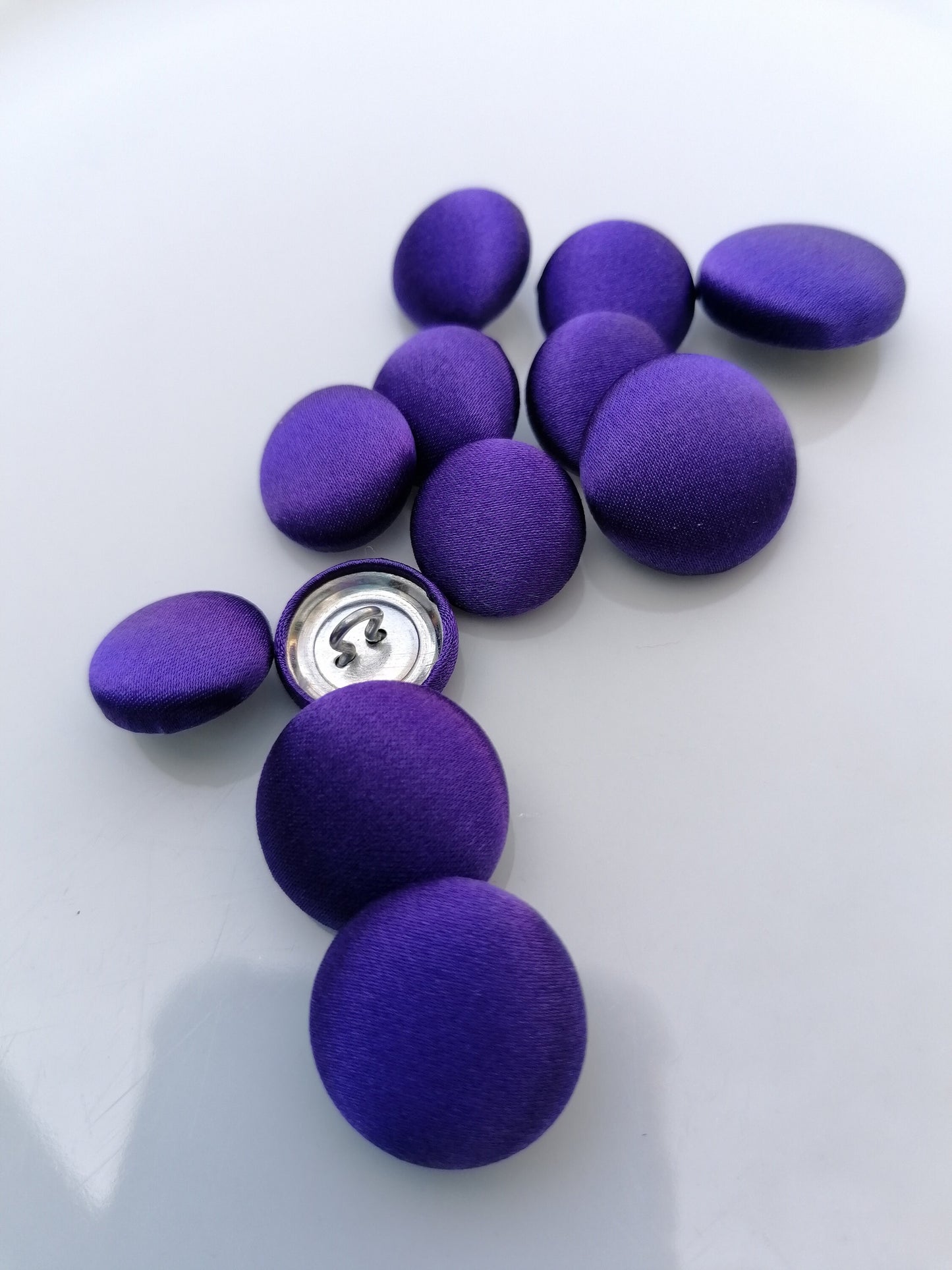 Purple Silk Satin Tuxedo Buttons Violet Silk Charmeuse Mens Suit Jacket and Sleeve Buttons Set