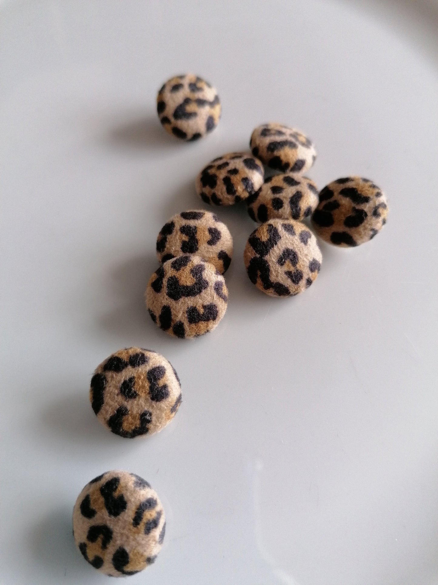 Handmade Leopard Print Faux Suede Fabric Covered Buttons
