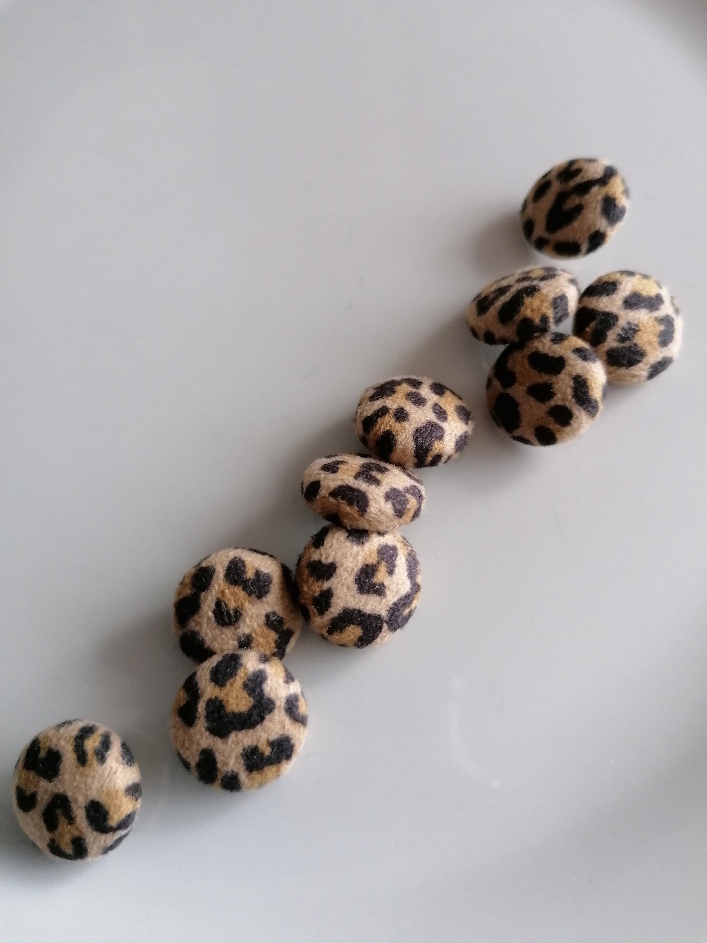 Handmade Leopard Print Faux Suede Fabric Covered Buttons