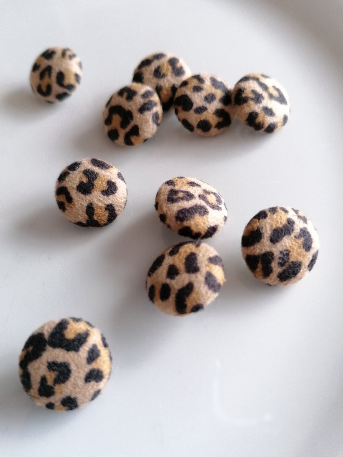Handmade Leopard Print Faux Suede Fabric Covered Buttons