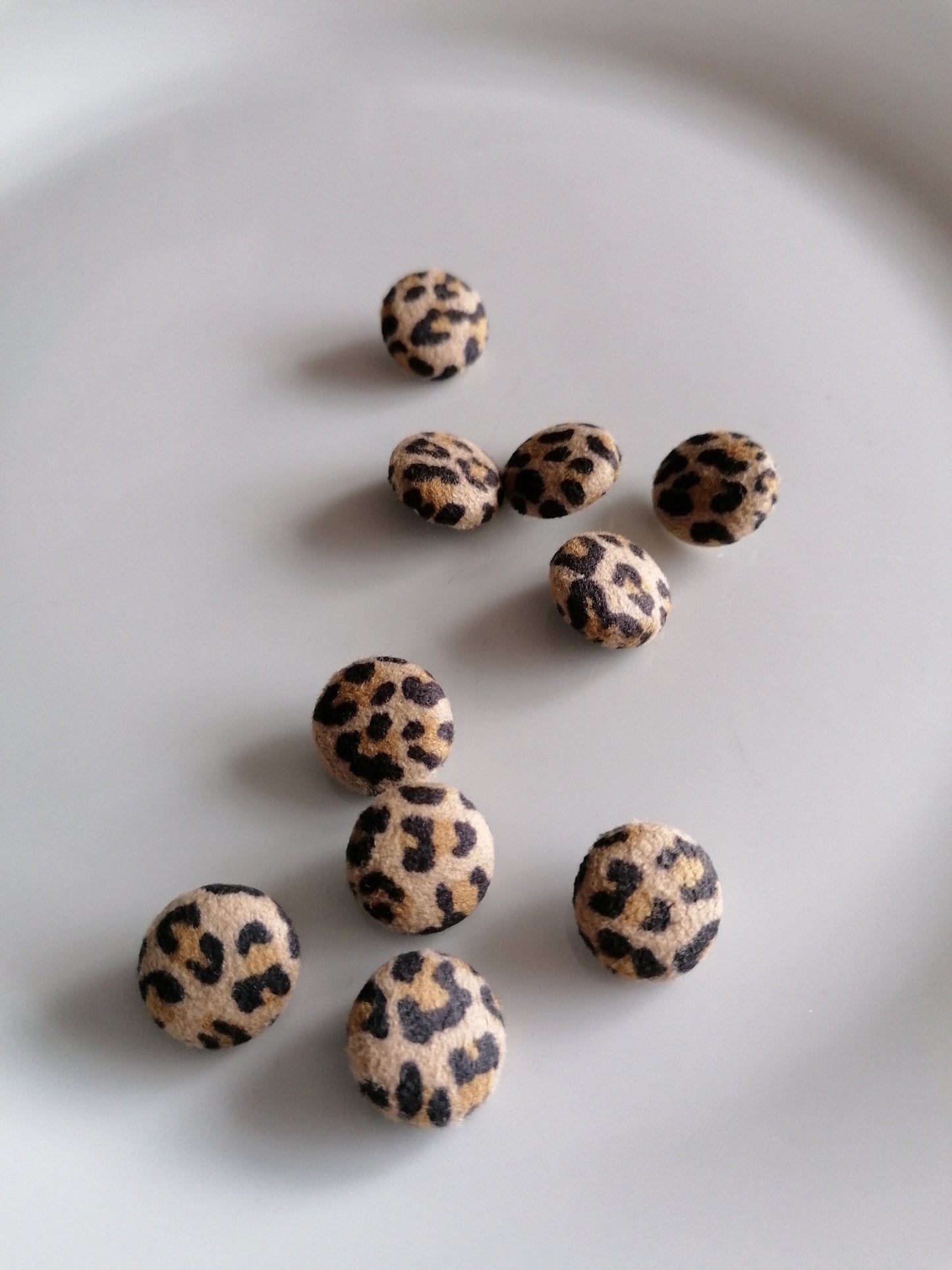 Handmade Leopard Print Faux Suede Fabric Covered Buttons