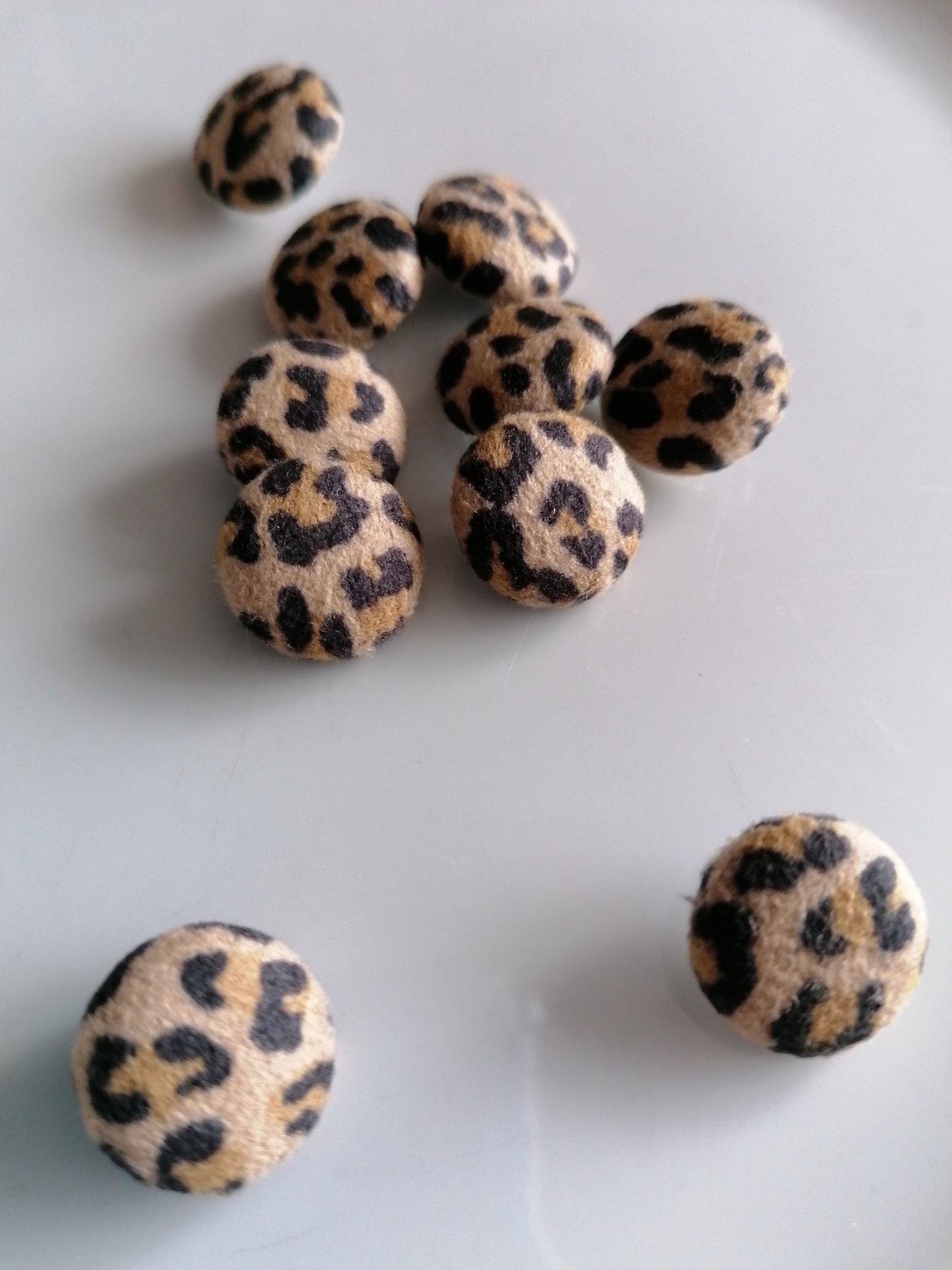 Handmade Leopard Print Faux Suede Fabric Covered Buttons