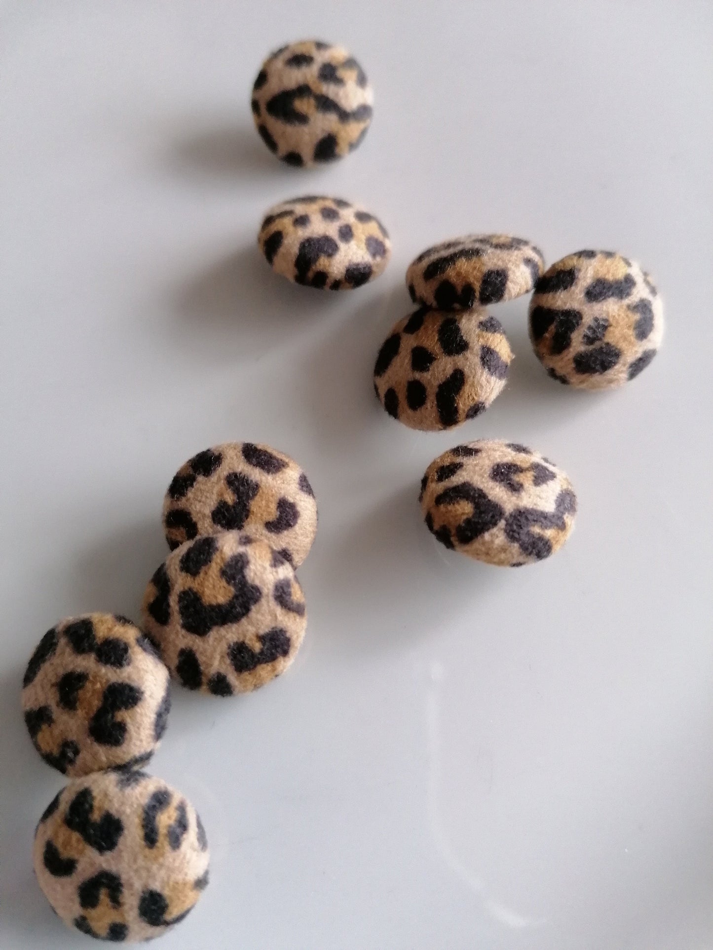 Handmade Leopard Print Faux Suede Fabric Covered Buttons