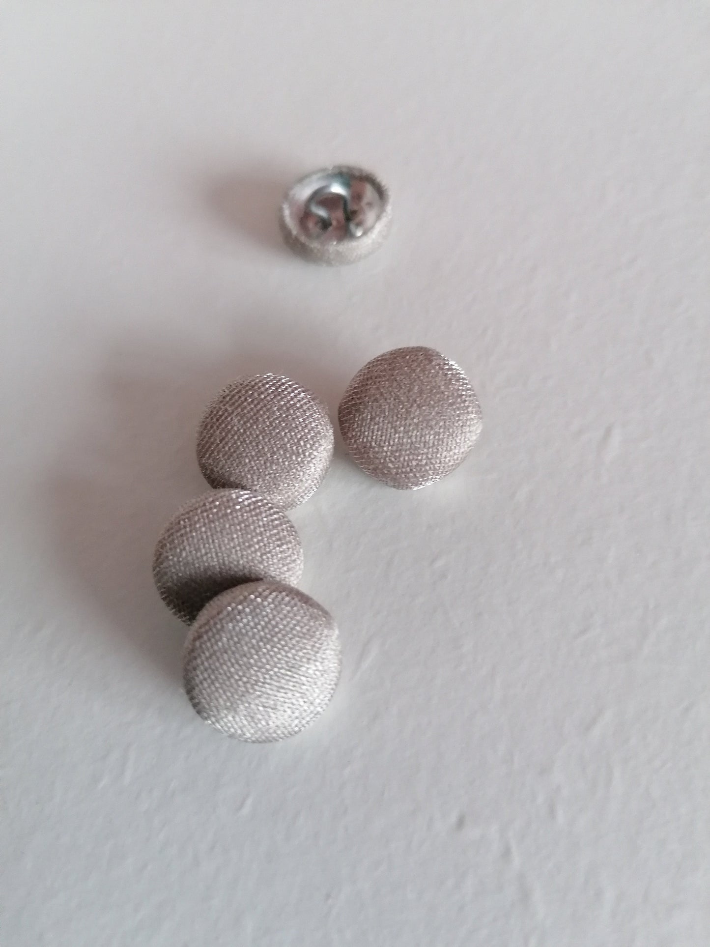 Silver Taupe Crepe Wedding Dress Buttons Metallic Bridal Buttons Limited Edition