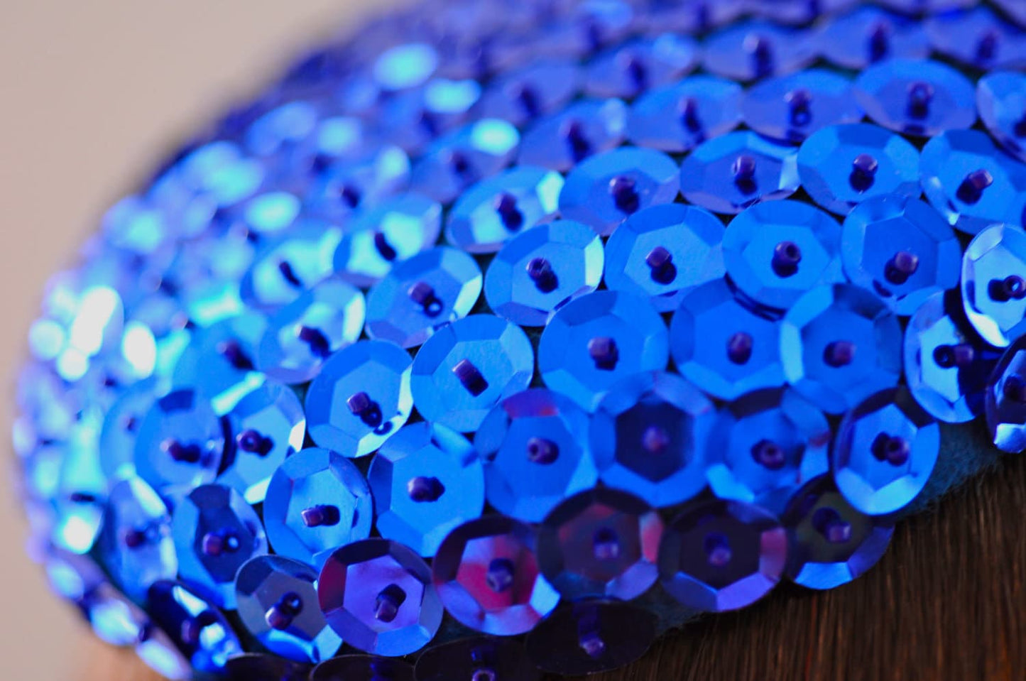 Blue Sequin Cocktail Hat Hand Blocked Fascinator