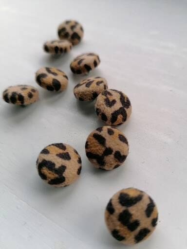 Leopard Print Wedding Dress Buttons Faux Suede Bridal Buttons Animal Print Alternative Bride