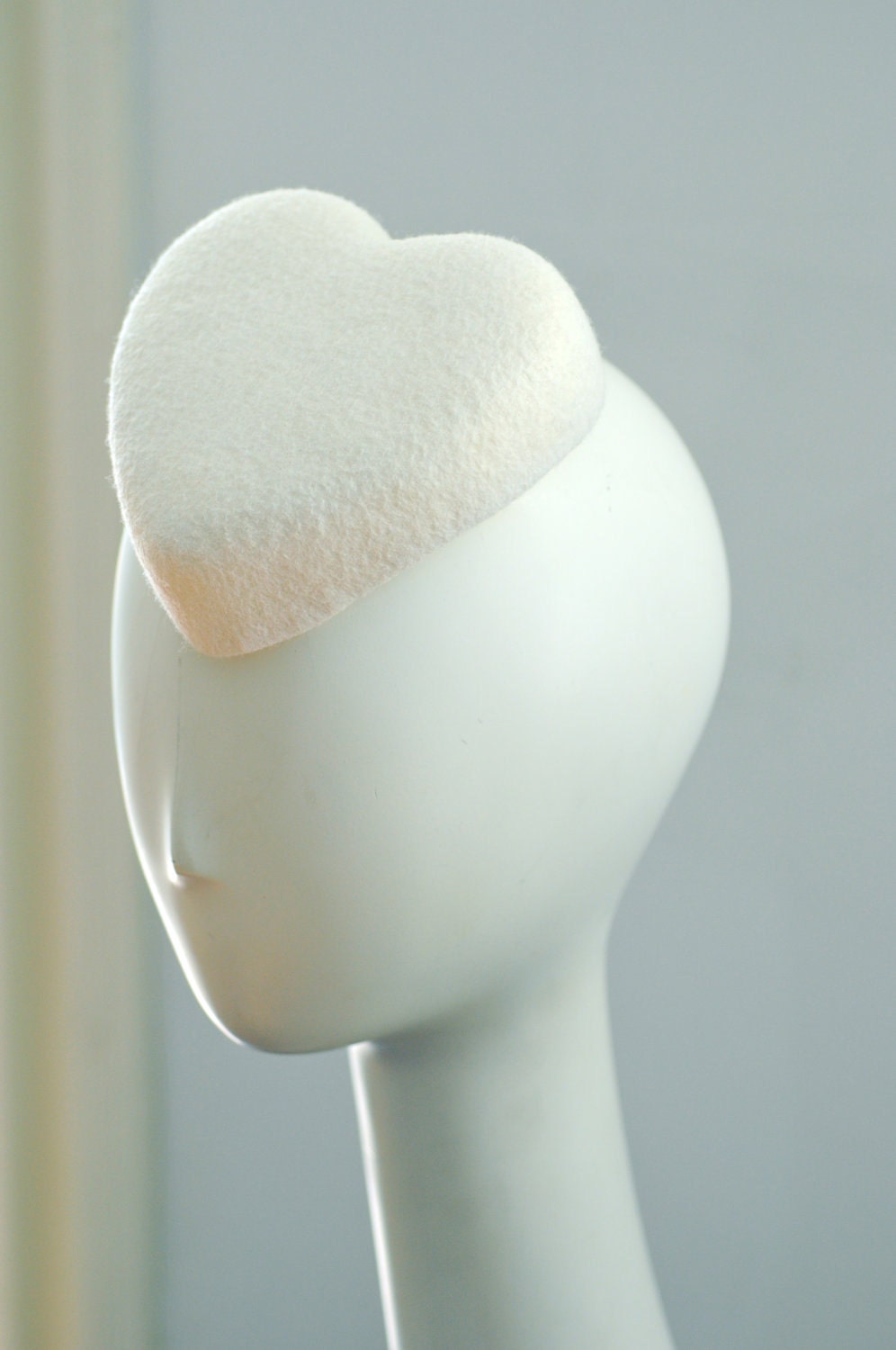 White Heart Cocktail Hat Fascinator Mini Love Hearts Millinery Collection