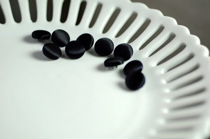 Black Wedding Dress Buttons 100% Silk Satin Bridal Buttons Silk Charmeuse