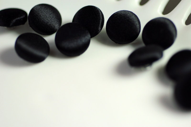 Black Wedding Dress Buttons 100% Silk Satin Bridal Buttons Silk Charmeuse