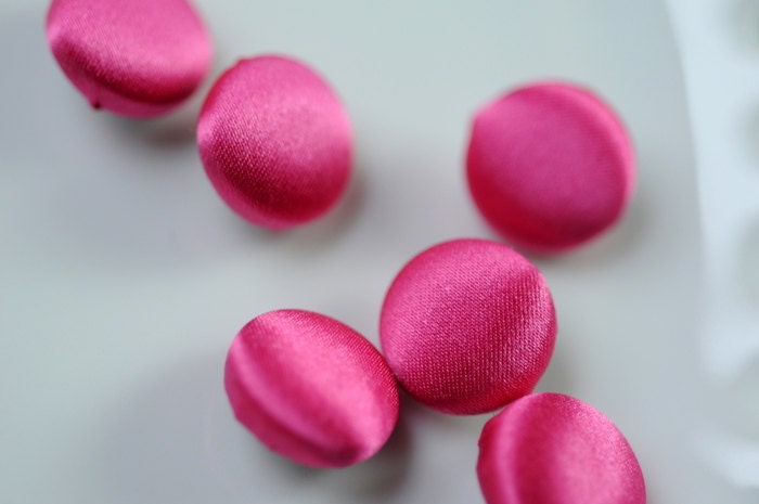 Hot Cerise Pink Wedding Dress Buttons 100% Silk Satin Bridal Buttons Silk Charmeuse