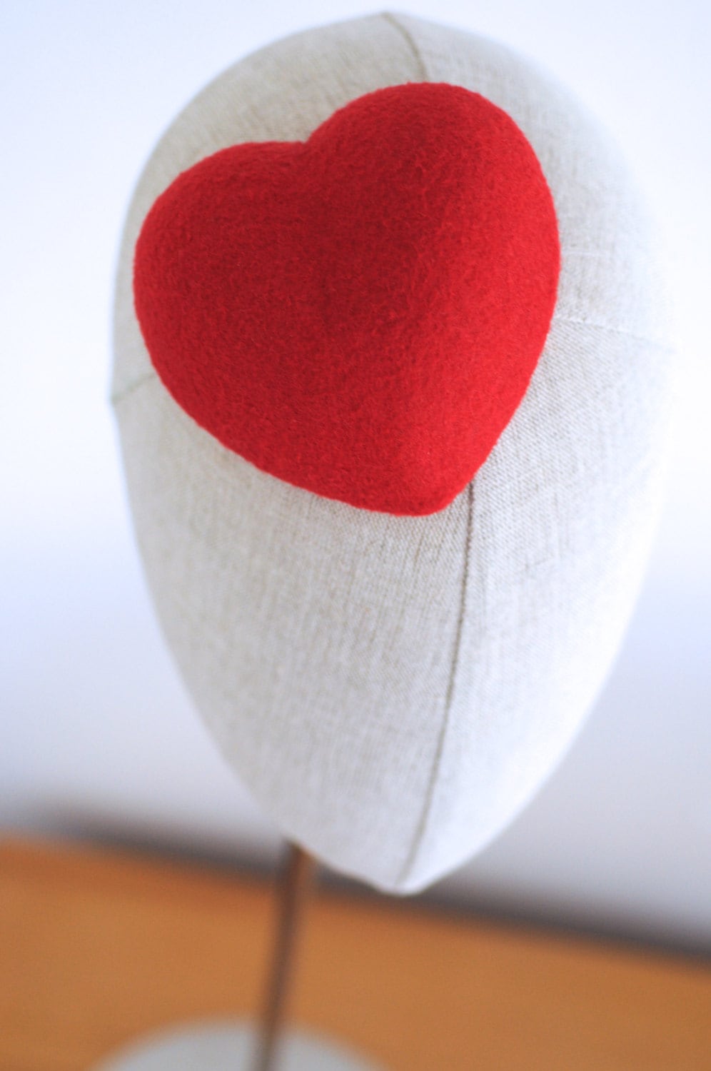Mini Red Heart Cocktail Hat Fascinator