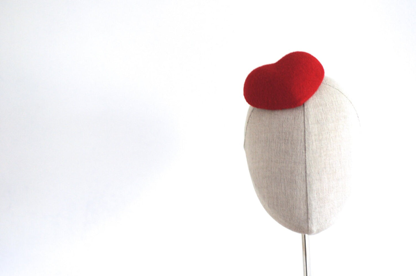 Mini Red Heart Cocktail Hat Fascinator
