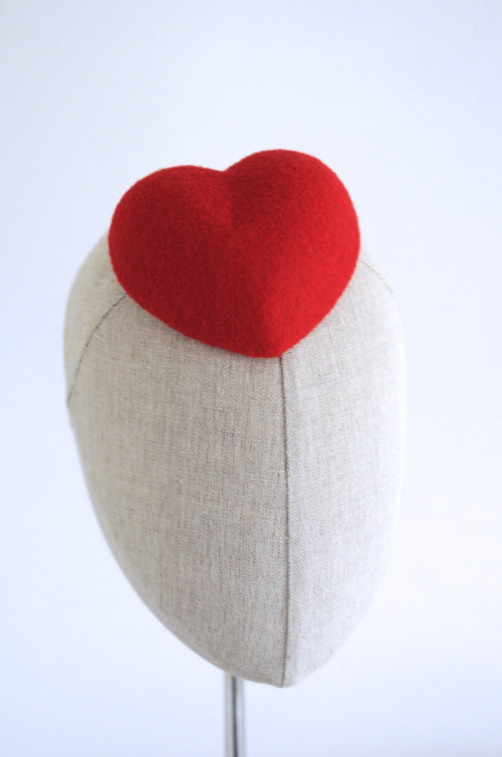 Mini Red Heart Cocktail Hat Fascinator