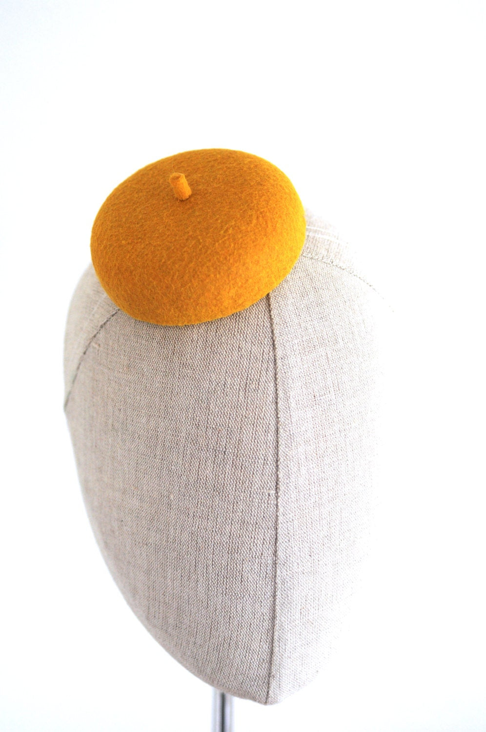 Mini Mustard French Beret Cocktail Hat Millinery Fascinator