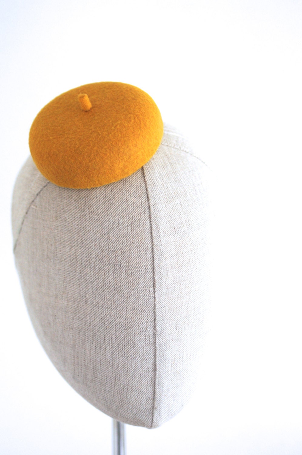 Mini Mustard French Beret Cocktail Hat Millinery Fascinator