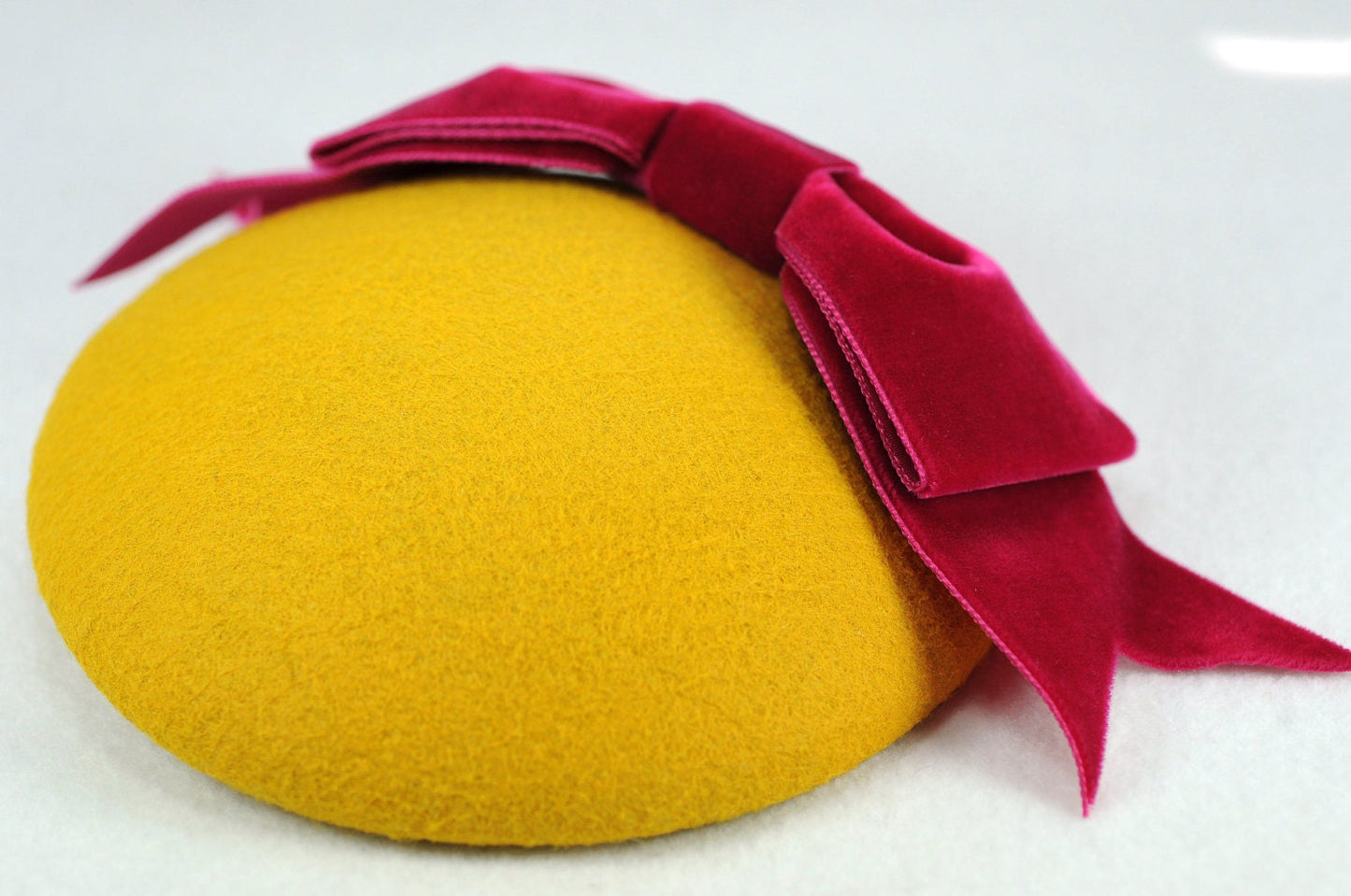 Mini Mustard French Beret Cocktail Hat Millinery Fascinator