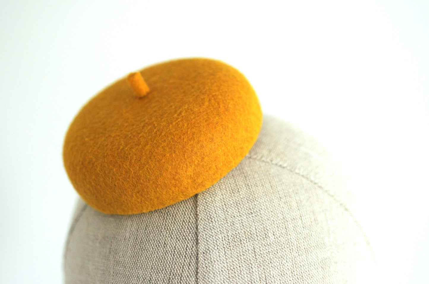 Mini Mustard French Beret Cocktail Hat Millinery Fascinator