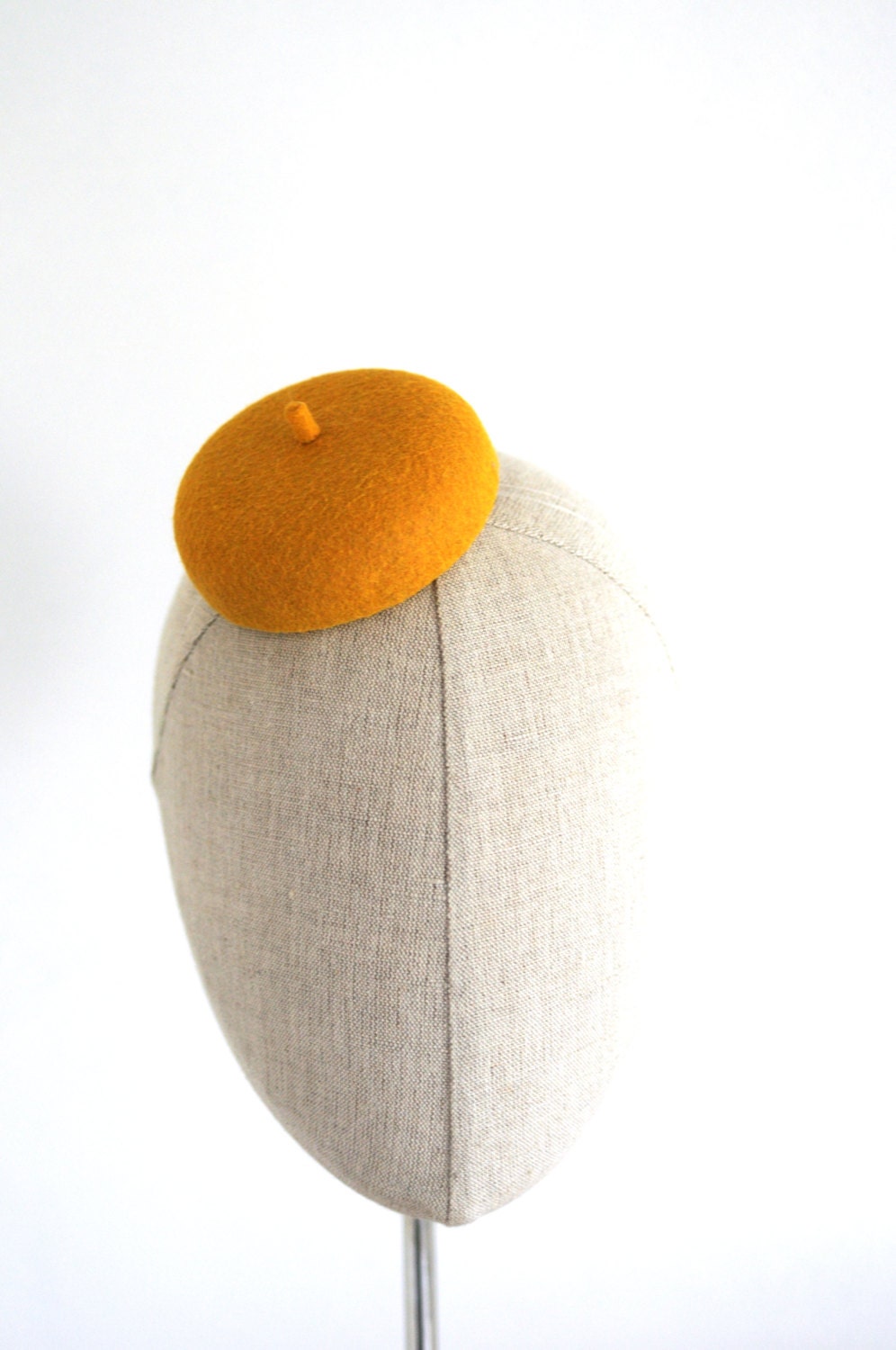 Mini Mustard French Beret Cocktail Hat Millinery Fascinator