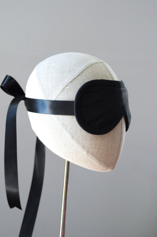Simply Black Eye Mask Silk Boudoir Blindfold Eyemask Sleep