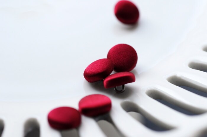 Wine Wedding Dress Buttons Dark Red 100% Silk Satin Bridal Buttons Silk Charmeuse