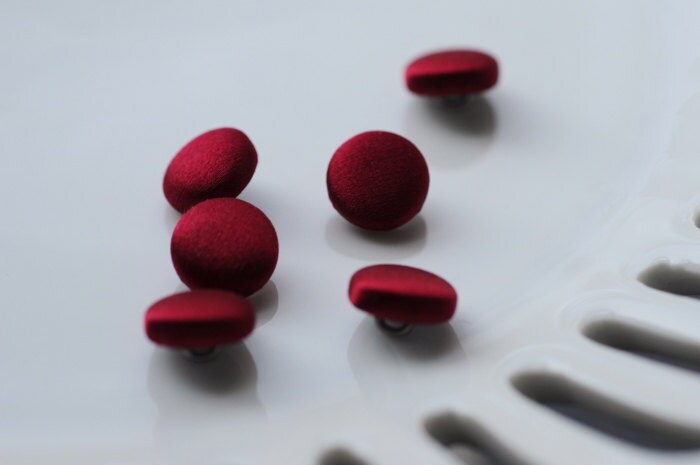 Wine Wedding Dress Buttons Dark Red 100% Silk Satin Bridal Buttons Silk Charmeuse