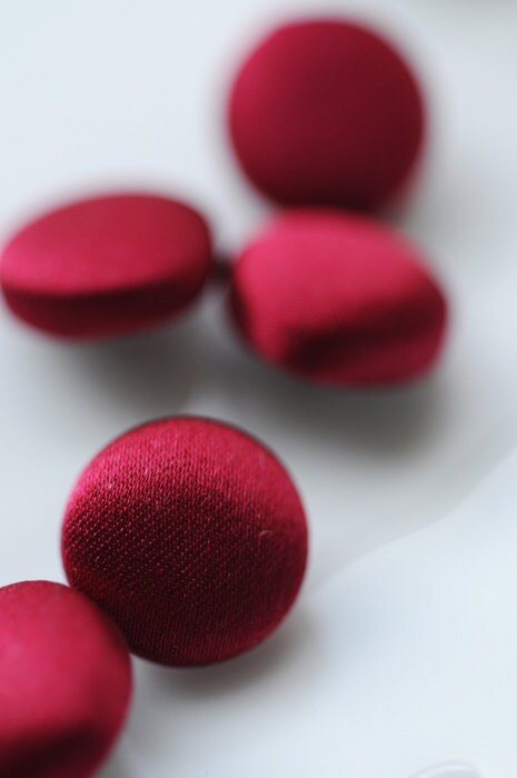 Wine Wedding Dress Buttons Dark Red 100% Silk Satin Bridal Buttons Silk Charmeuse
