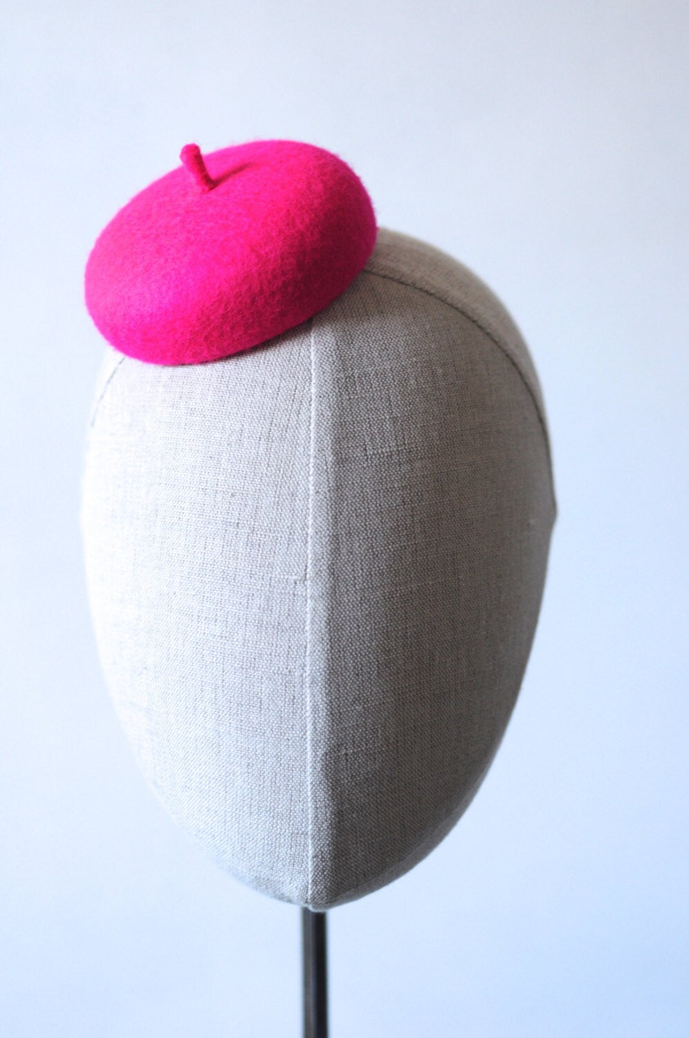 Mini Hot Pink French Beret Cocktail Hat Fascinator