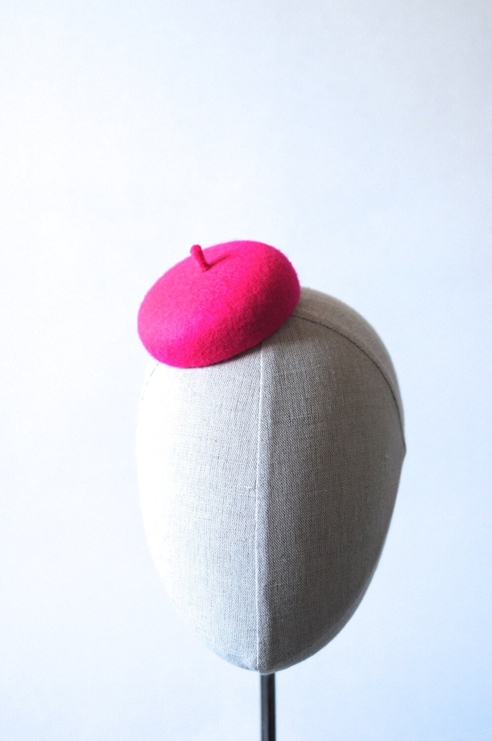 Mini Hot Pink French Beret Cocktail Hat Fascinator