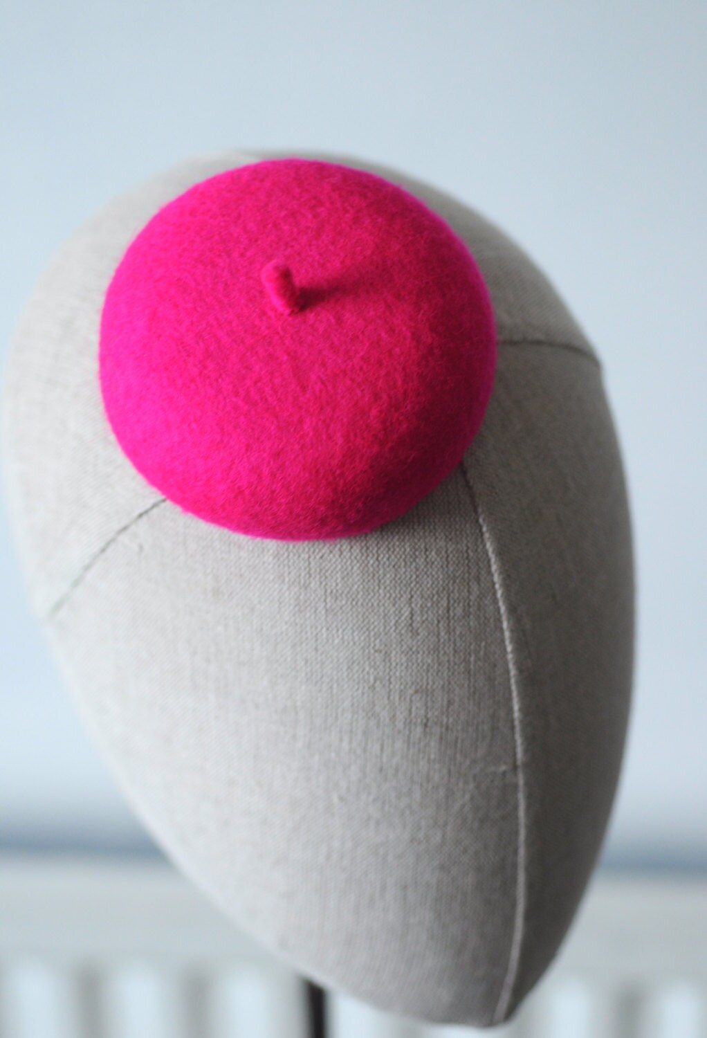 Mini Hot Pink French Beret Cocktail Hat Fascinator