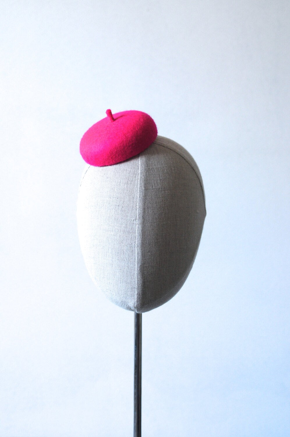 Mini Hot Pink French Beret Cocktail Hat Fascinator