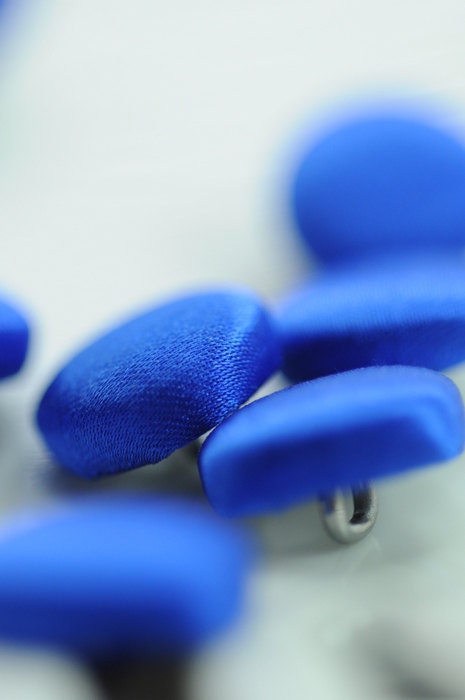 Royal Blue Wedding Dress Buttons 100% Silk Satin Bridal Buttons Silk Charmeuse