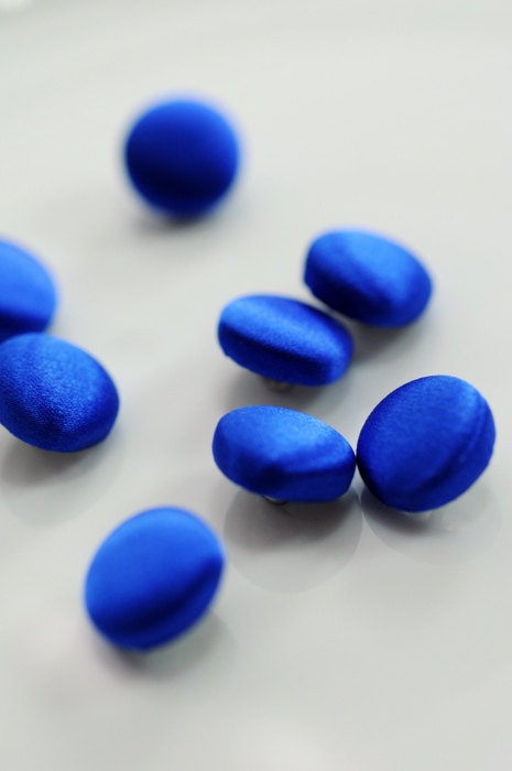 Royal Blue Wedding Dress Buttons 100% Silk Satin Bridal Buttons Silk Charmeuse