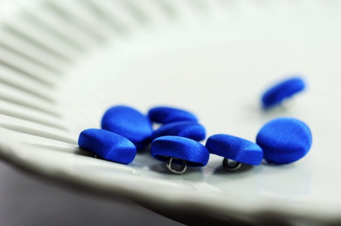 Royal Blue Wedding Dress Buttons 100% Silk Satin Bridal Buttons Silk Charmeuse
