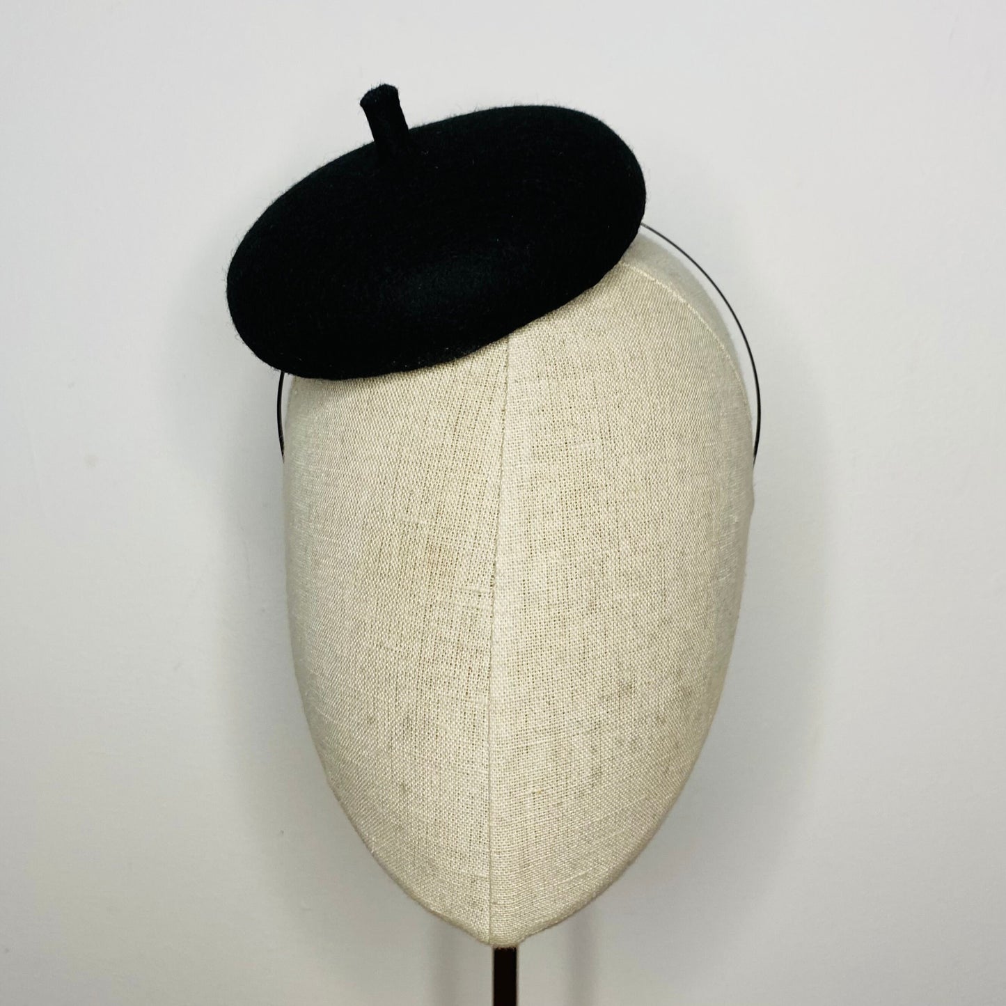 Mini Black French Beret Cocktail Hat 4" Millinery Fascinator