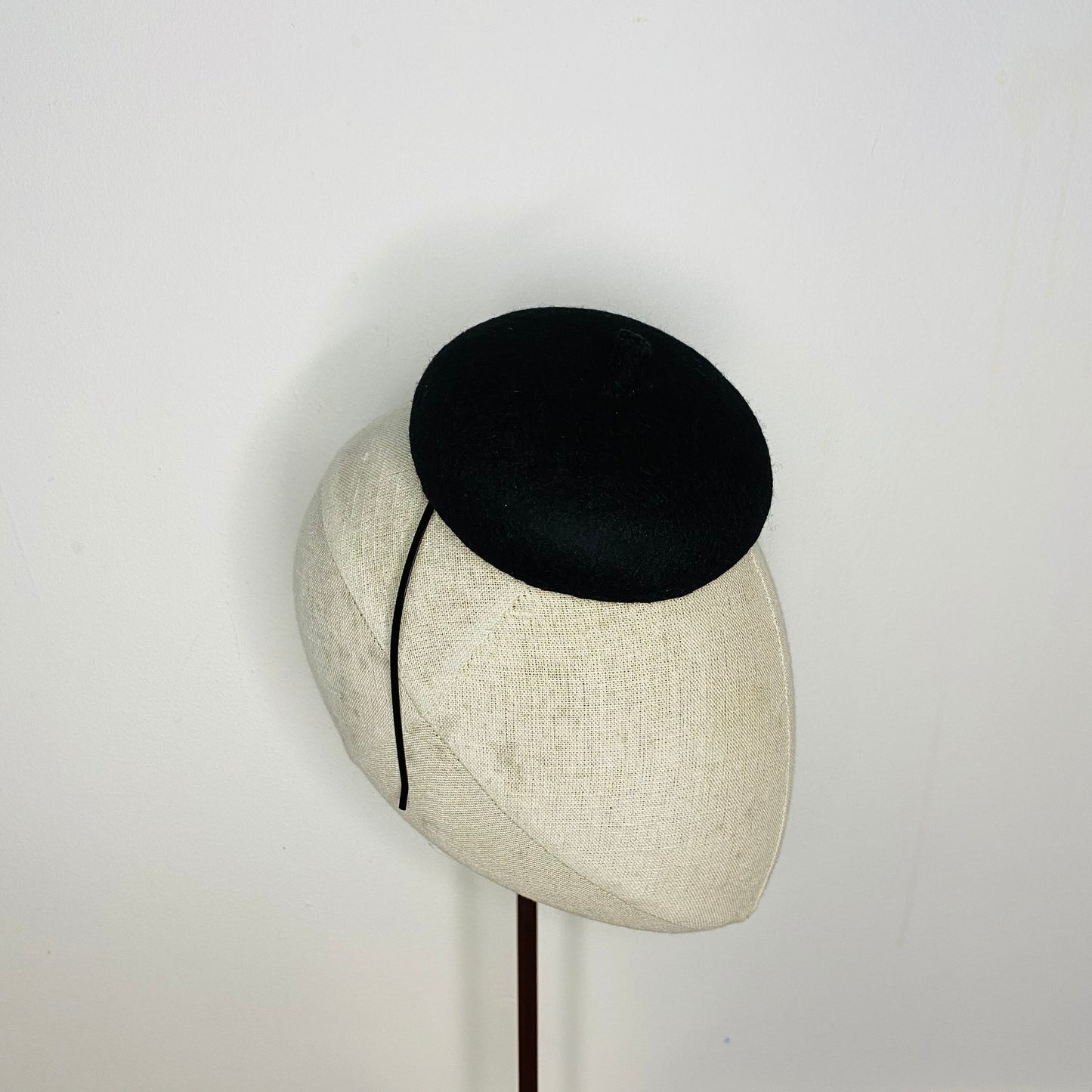 Mini Black French Beret Cocktail Hat 4" Millinery Fascinator