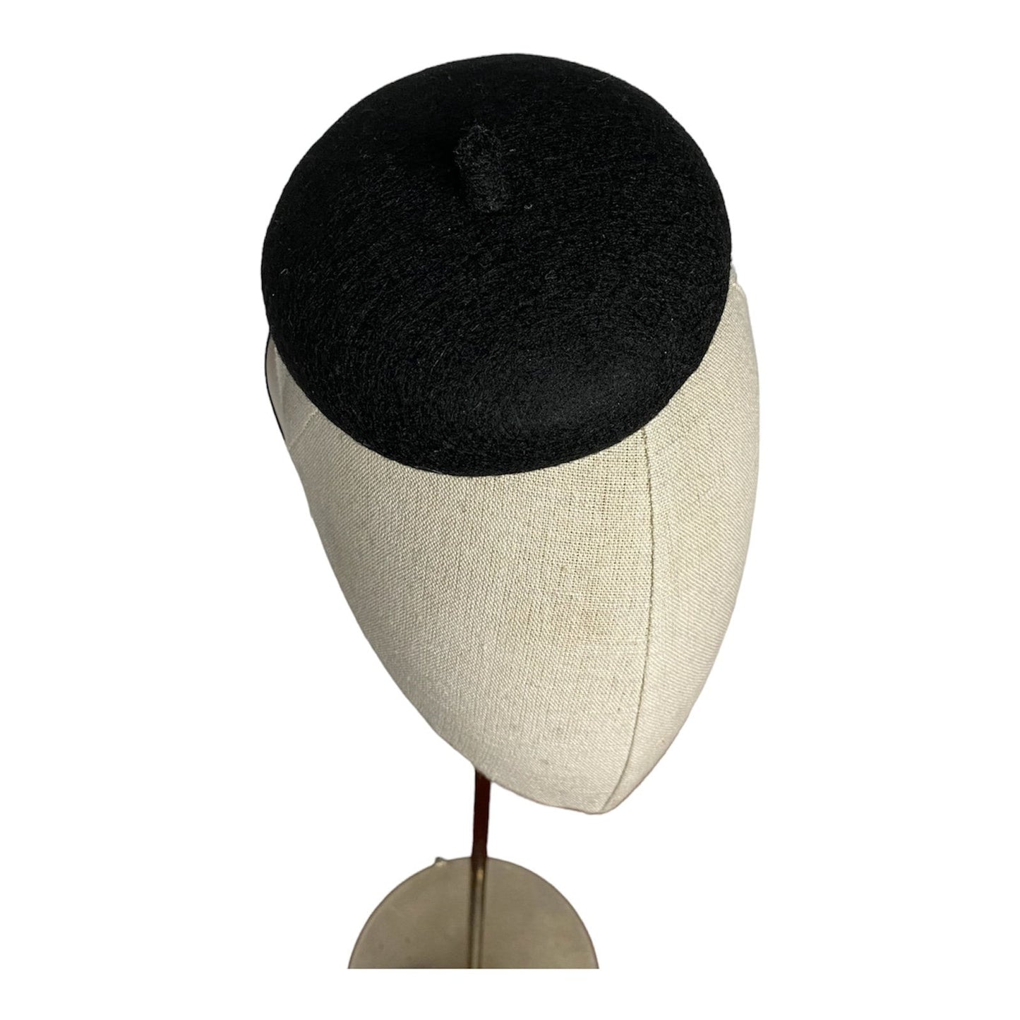 Mini Black French Beret Cocktail Hat 4" Millinery Fascinator